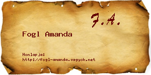 Fogl Amanda névjegykártya